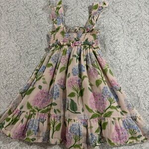 Floral Kids Dress in Pink and Green